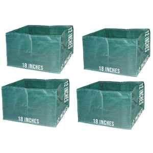 Singhal 18x12x12 inch HDPE Eco-Friendly Waterproof Grow Bag for Gardens & Terrace Gardening (Pack of 4)