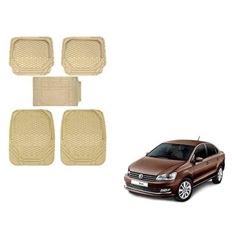 Kozdiko 5 Pcs 8855TW Beige Car Foot Mat Set for All Cars, koz_42053