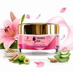 Zenius India 50g V Care 365 Cream with Potash Alum, Almond Oil, Vitamin-E, Pomegranate Chilka, Brahmi & Aloe Vera for Supports Intimate Health