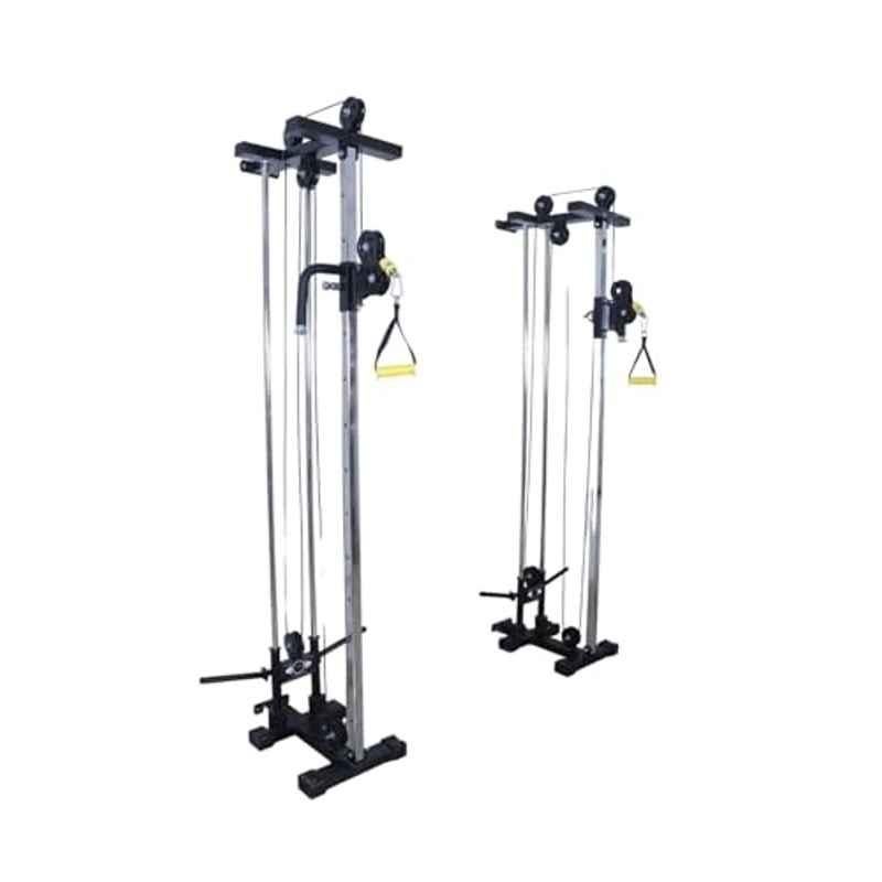 GYM24 Equipment WM-100 Alloy Steel Black & Silver Wall Mounted Cable Crossover Machine