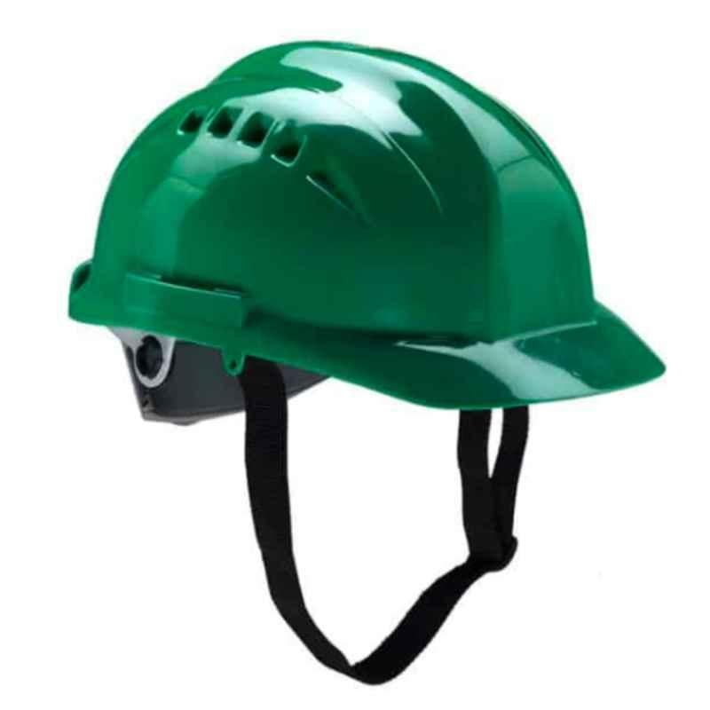 Udyogi Ultra Vent 7000 HDPE Ratchet Type Green Safety Helmet (Pack of 10)