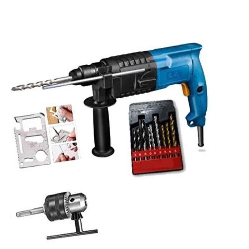 Krost 20mm Chuck Blue Metal Rotary Hammer Drill Machine Kit with Drill Bit & Multi Tool