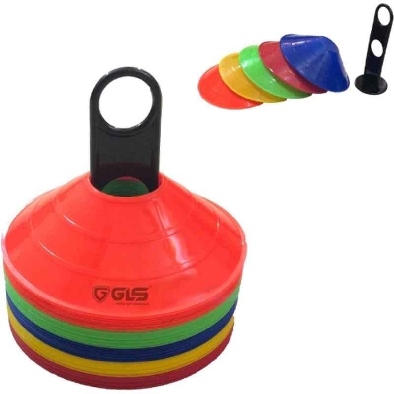 GLS Plastic Assorted Soccer Cones Space Marker (Pack of 50)