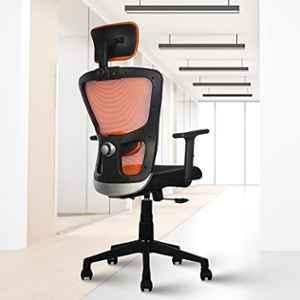 Rose Teesla Mesh Orange & Black High Back Ergonomic Chair