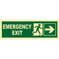 Telly Safety 4x12 inch Vinyl Emergency Exit Safety Sign Direction Board with Right Arrow