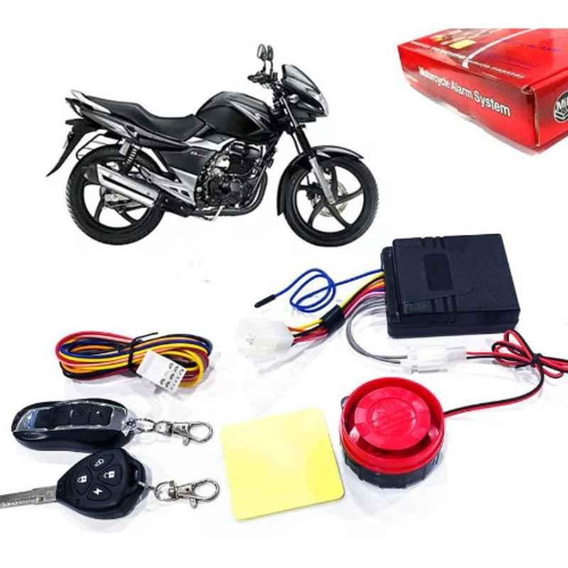 Auto Pearl 12V Black Two-Way Anti Theft Motorcycle Alarm Kit with 2 Pcs Remote for GS 150R