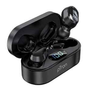 pTron Bassbuds Plus Black In-Ear True Wireless Bluetooth Earbuds with Deep Bass, IPX4 Water & Sweat Resistant, Digital Display & with Mic