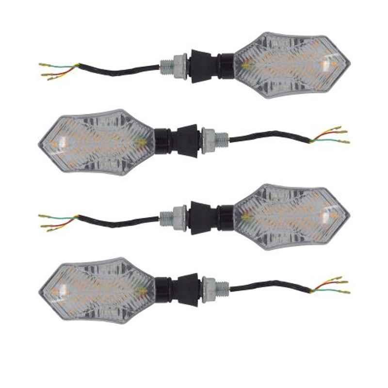 Ramanta 4 Pcs Amber & Red Front & Rear LED Indicators Light Set for Royal Enfield Universal Bike