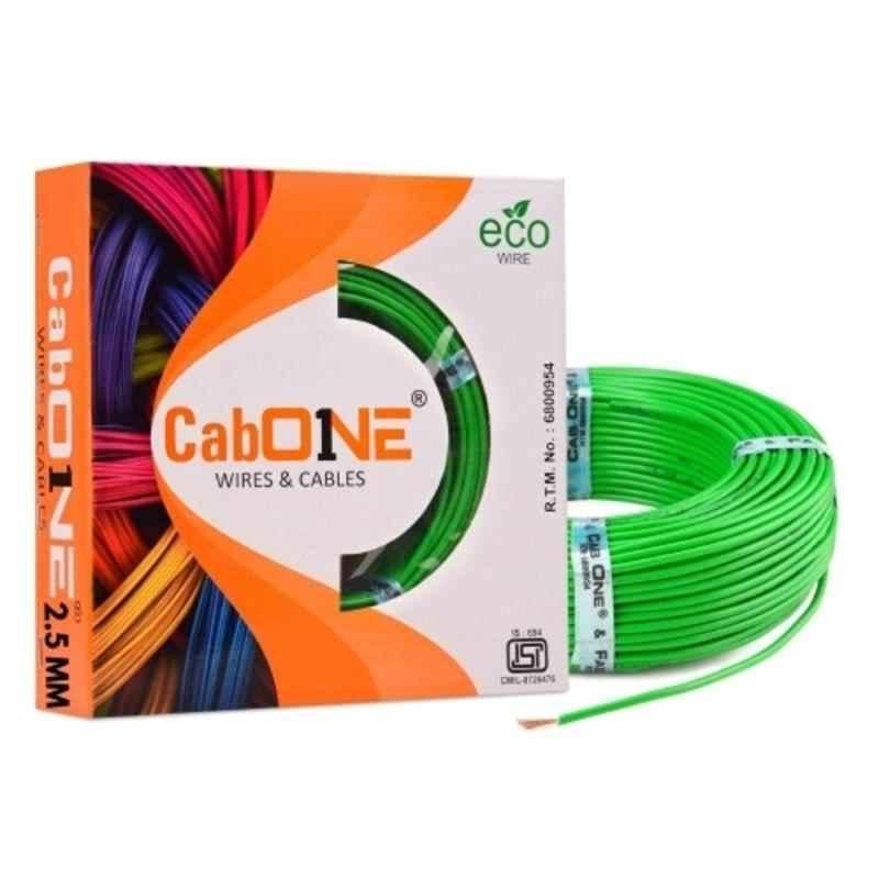 CabONE 2.5Sqmm Green FR PVC Multistrand CCA Electrical Wire, CabONE023, Length: 90 m