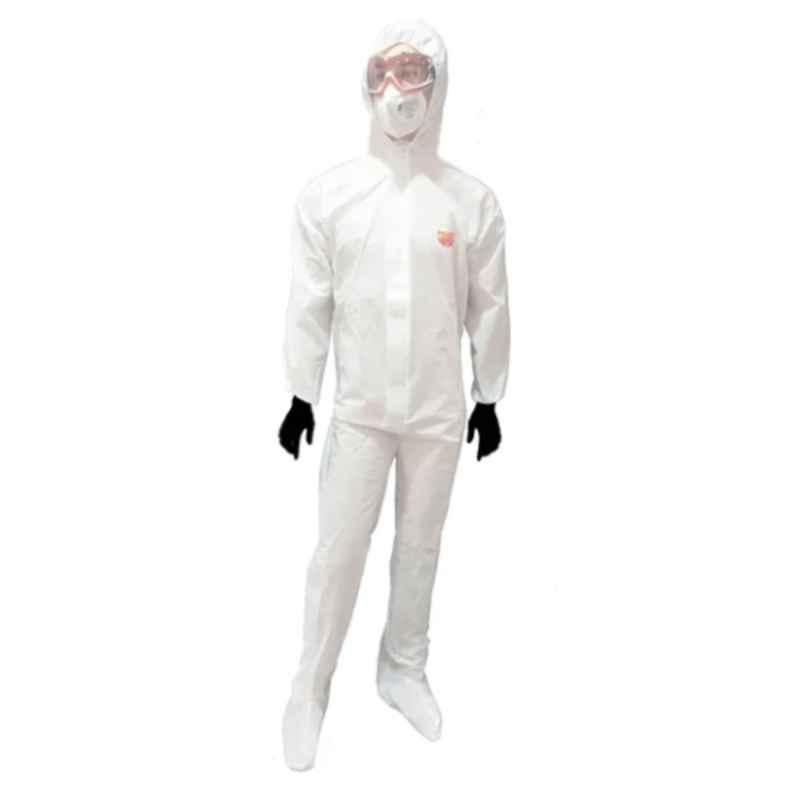 TSGC Proguard Type 5/6 White SMS Disposable Coverall, F507053002, Size: XL