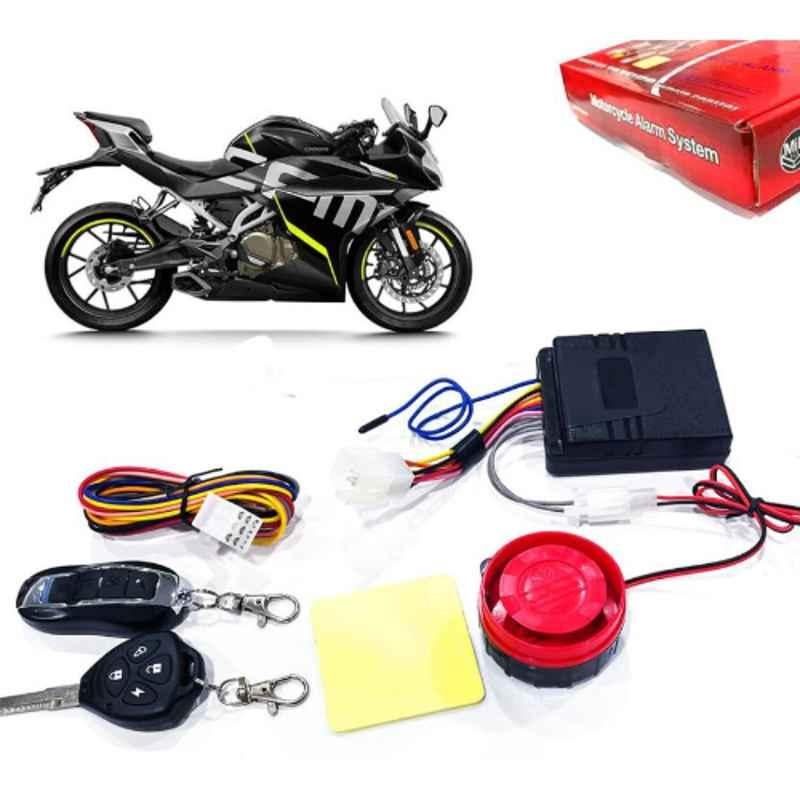 Auto Pearl 12V Black Two-Way Anti Theft Motorcycle Alarm Kit with 2 Pcs Remote for 250SR