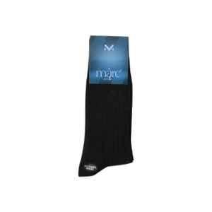 Marc Celio Navy Blue Blended Cotton Double Cylinder Rib Socks, 1028-01N