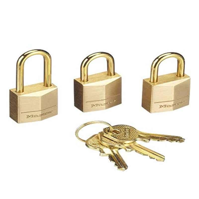 Master Lock 15mm Brass Lock, 3115EURD (Pack of 3)