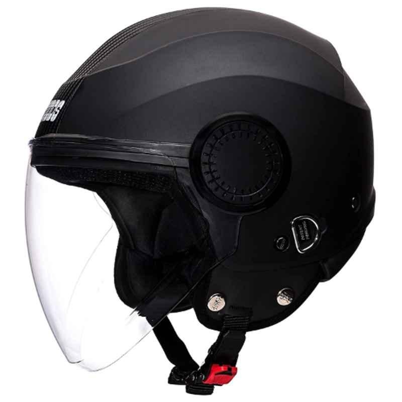 Studds Urban Black Open Face Helmet, Size: Medium