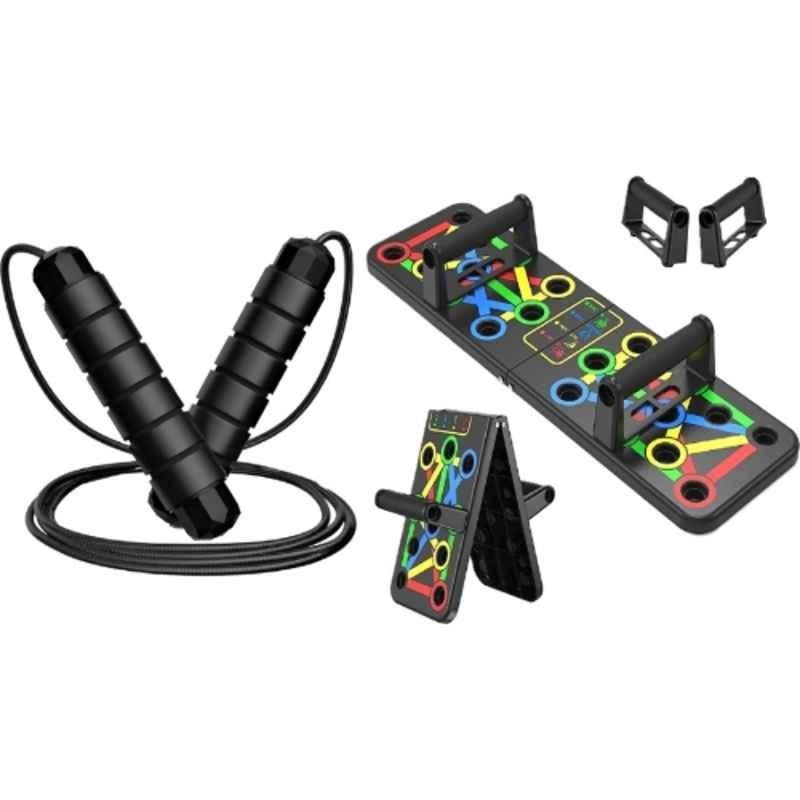 Shopeleven ABS & Rubber Bearing Skipping Rope with Pushup Board