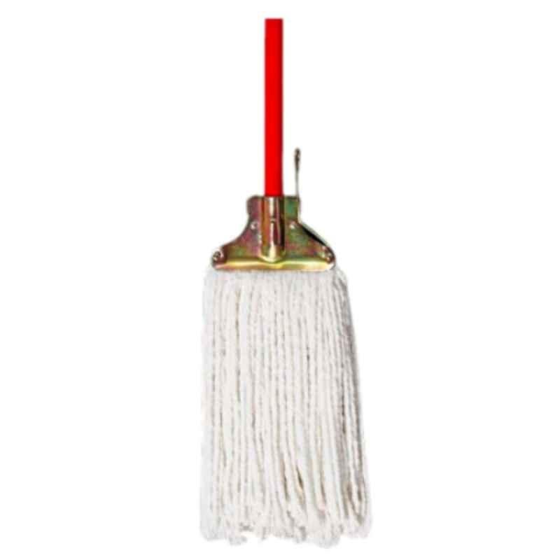 350g Cotton White Wet Mop with Metal Holder & Wooden Handle