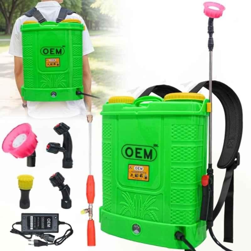 OEM Yuva Series Double Motor Battery Operated Sprayer 20L | Big 12V14A Battery | Free Spray Gun & 4 Nozzles | High Pressure Long Backup Knapsack Agriculture Sprayer, Multicolour