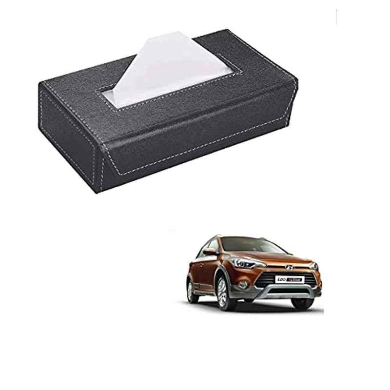 Kozdiko 100 Pulls PU Leather Grey Car Tissue Paper Box with 200 Sheets for Hyundai i20 Active