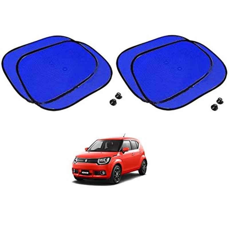 Kozdiko 4 Pcs Blue Chipkoo Car Window Sunshade Curtain Set for Maruti Suzuki Ignis, koz_83003