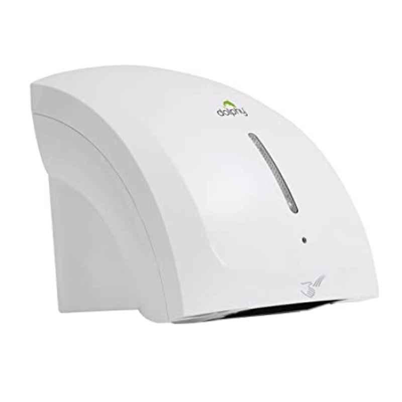 Dolphy 1800W 220V ABS Plastic White 2 Waves Automatic Bathroom Hand Dryer, DAHD0011