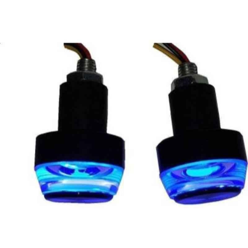 JBRIDERZ 2 Pcs Handle Weight Bar White Blue LED Indicator Set for Bajaj Caliber