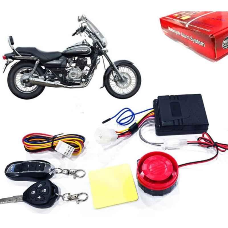 Auto Pearl 12V Black Two-Way Anti Theft Motorcycle Alarm Kit with 2 Pcs Remote for Avenger 220 DTS-i