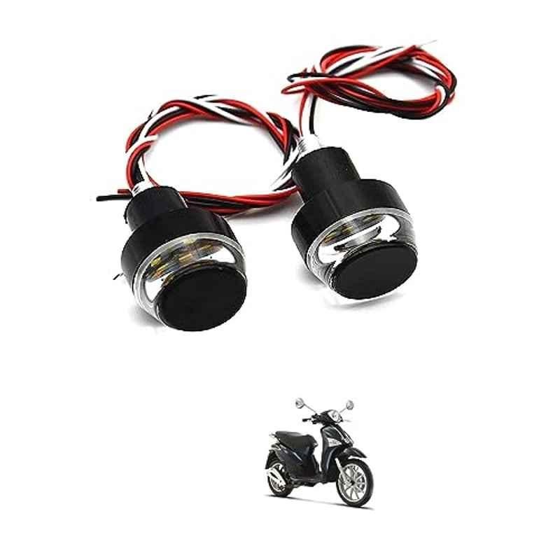 Kozdiko 2 Pcs Dual Colour Motorcycle LED Indicator Turn Signal Handle Bar Light Set for Vespa Liberty