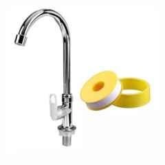 Fastgear Brass & Steel Chrome Finish Silver Sink Tap, FG1068