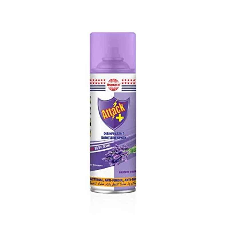 Asmaco Attack Sanitizer Disinfectant Spray 400ml (12Pcs/Ctn) Lavender