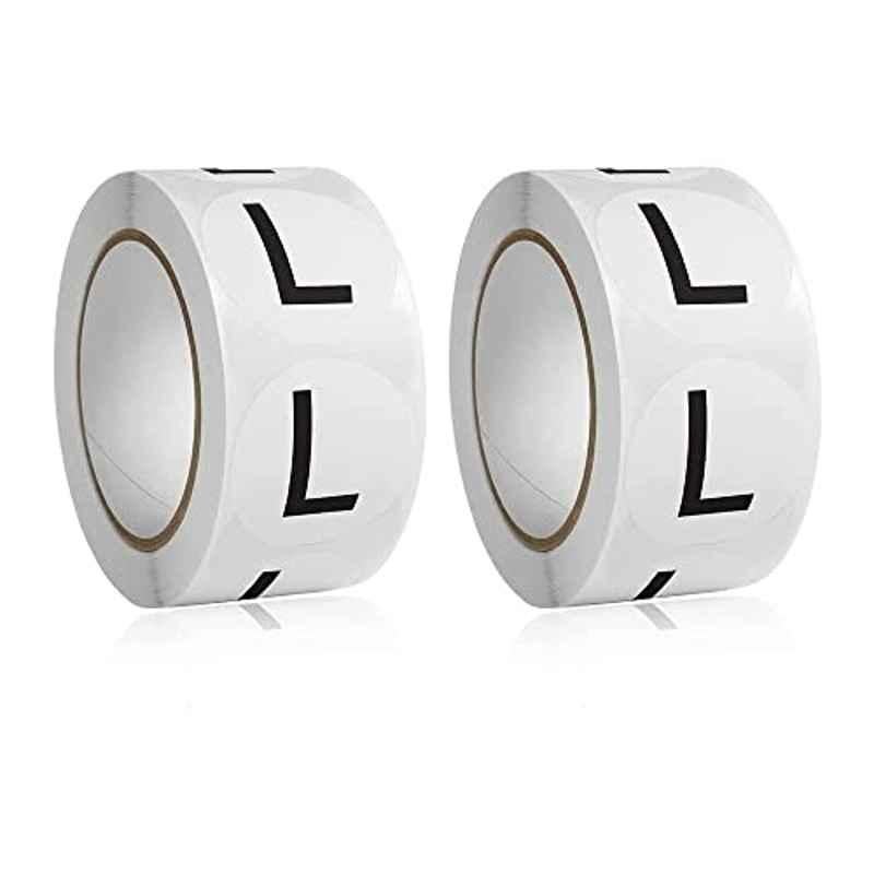 Rubik 1000Pcs 2.5cm White Size L Labels for Clothing Roll, A-444-2P-W