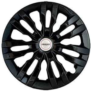 Prigan 4 Pcs 14 inch Black Universal Press Fitting Wheel Cover Set for All Cars