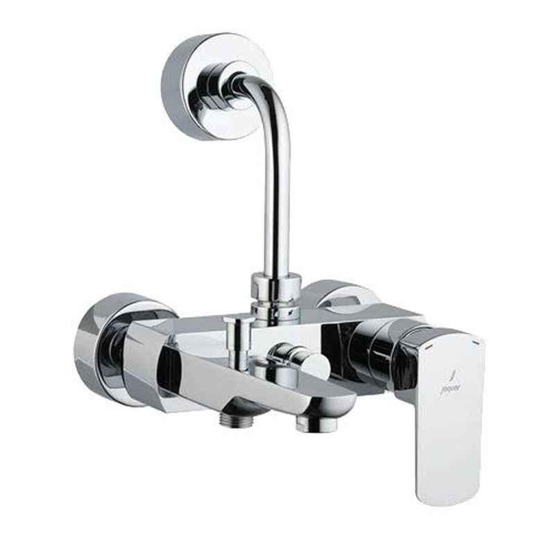 Jaquar Kubix Prime Stainless Steel Single Lever Wall Mixer 3-in-1 with Legs & Wall Flange, KUP-SSF-35125PM