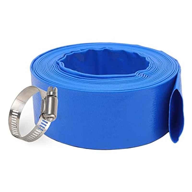 3 inch 50ft PVC Blue Lay-Flat Backwash Hose for Swimming Pools