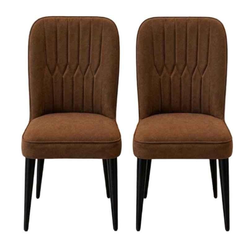 Aayra 120kg Wood Brown Dining Chair, AE-DC01 BROWN (Pack of 2)