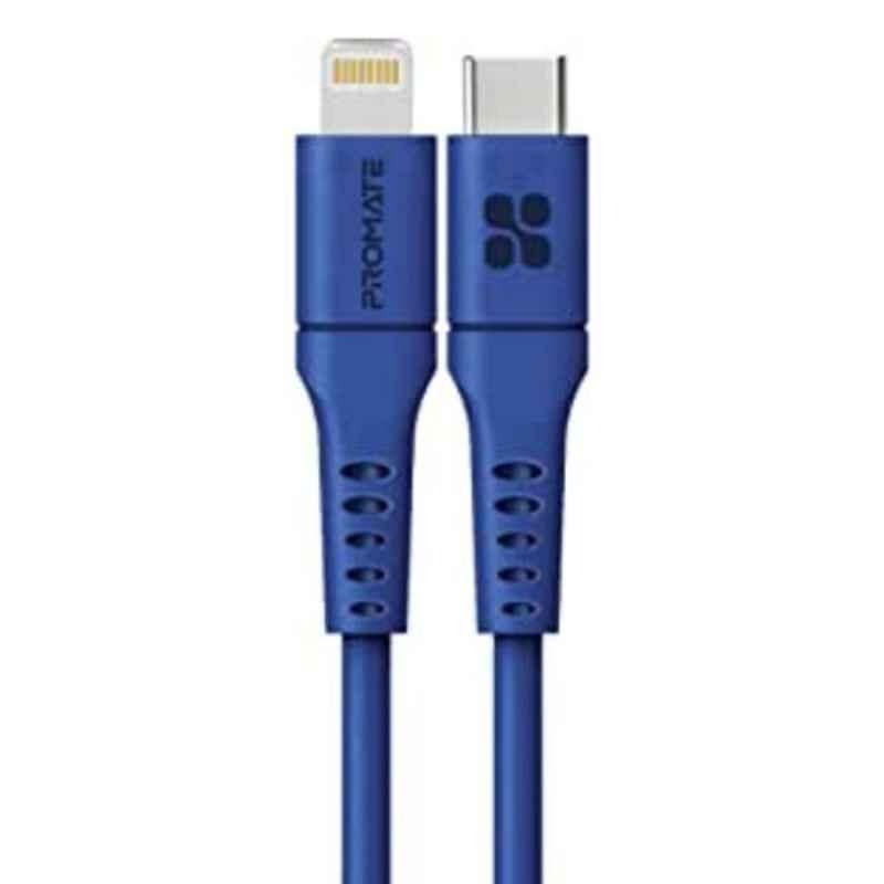 Promate PowerLink-300 300cm Silicone Blue USB-C to Lightning Fast Charging Cable