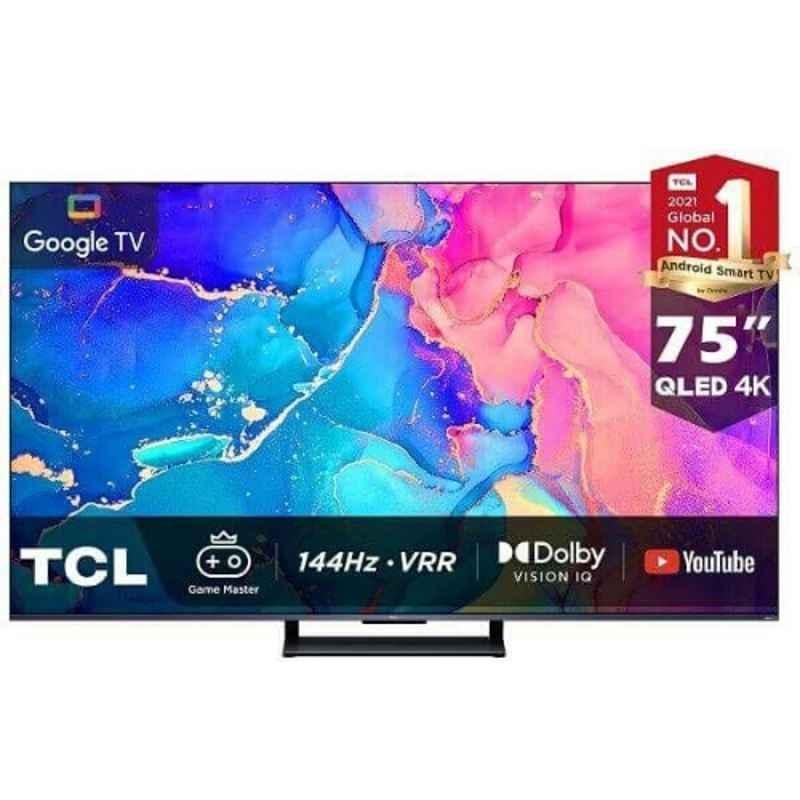 TCL 75 inch 4K Smart Google QLED TV with Onkyo Sound, 75C735