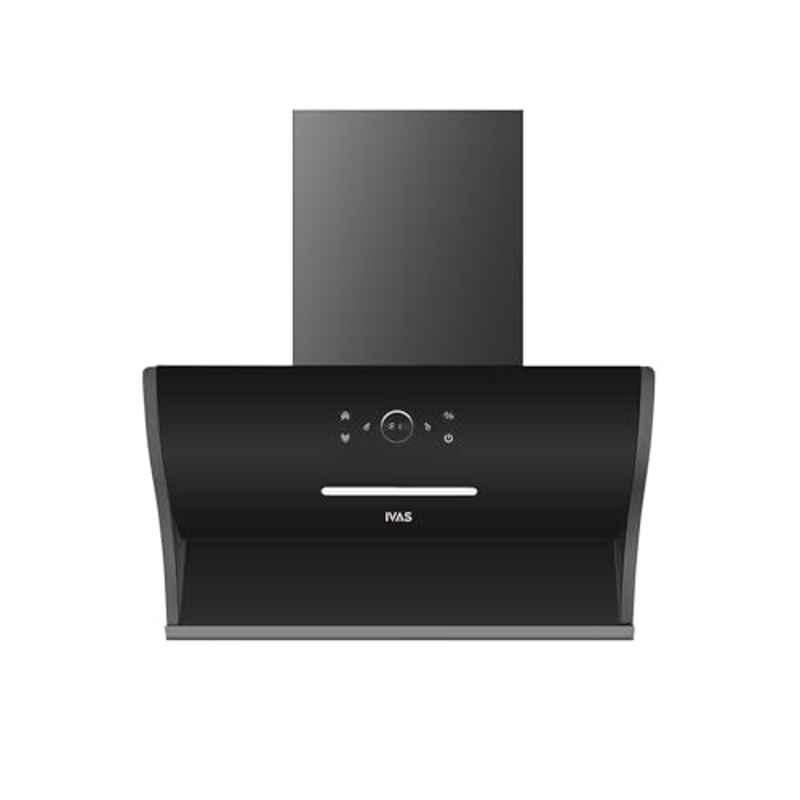 IVAS Ventrix 60cm 1350 CMH Auto Clean Wall Mounted S Shape Inclined Kitchen Chimney with Bluetooth Enabled Wireless Technology & 2 Years Warranty, IM12000119TG