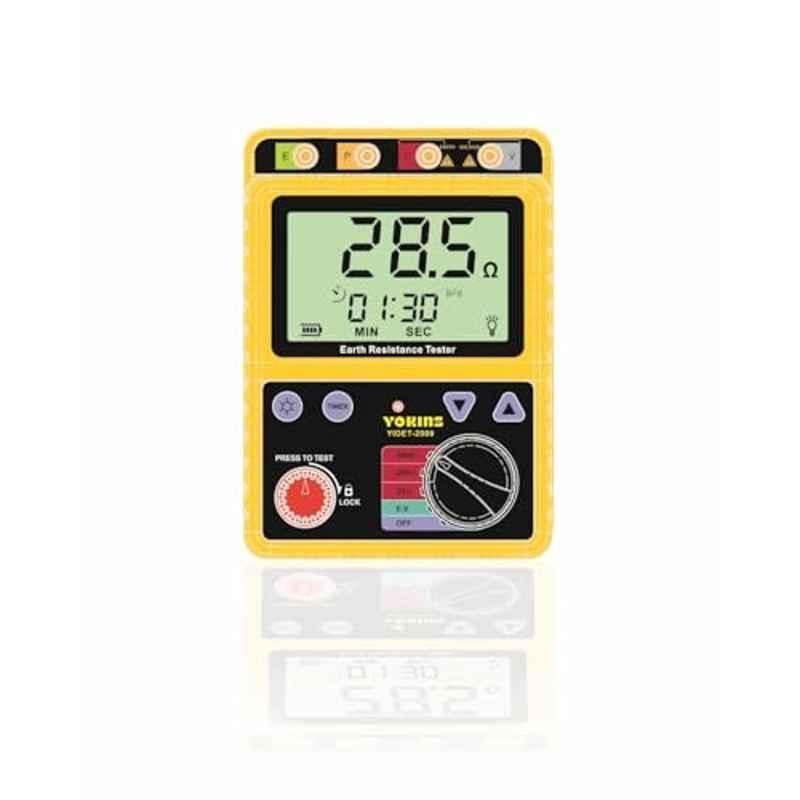 Yokins 1000V 2000 Ohm ABS Digital Earth Tester with Large LCD Display & Calibration, YIDET-2000