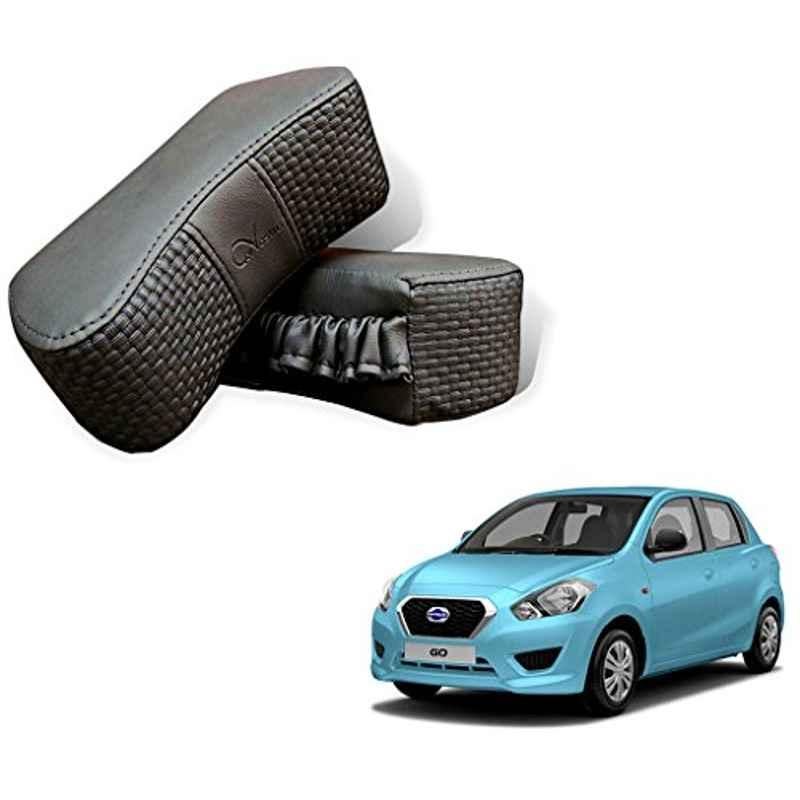 Kozdiko 2 Pcs Memory Foam Grey Car Vastra Neck Rest Cushion Set for Datsun Go, koz_5370