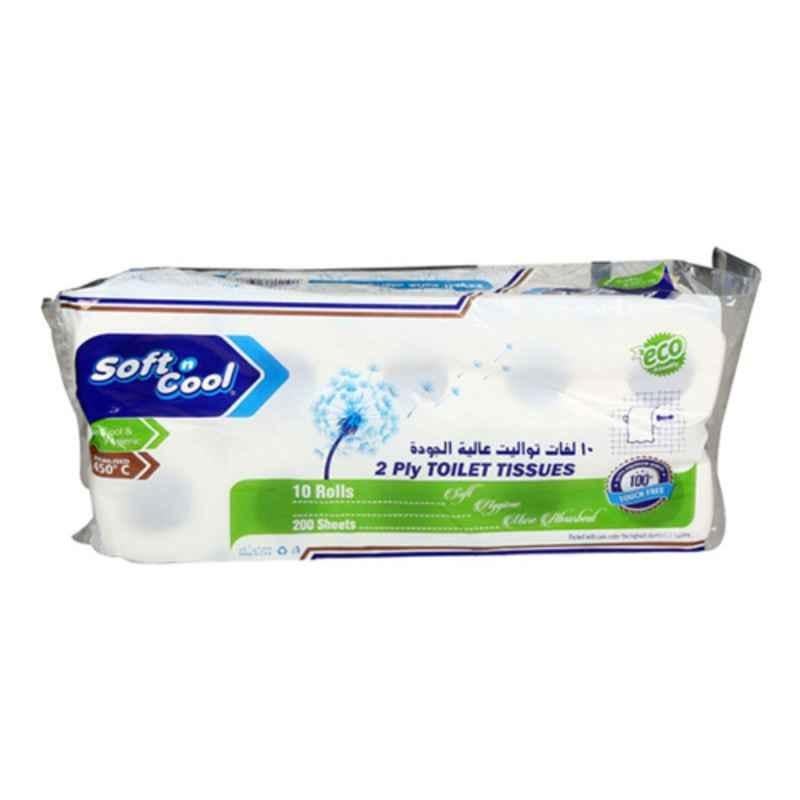 Soft N Cool 200 Sheet Toilet Roll, TR200, (Pack of 10)