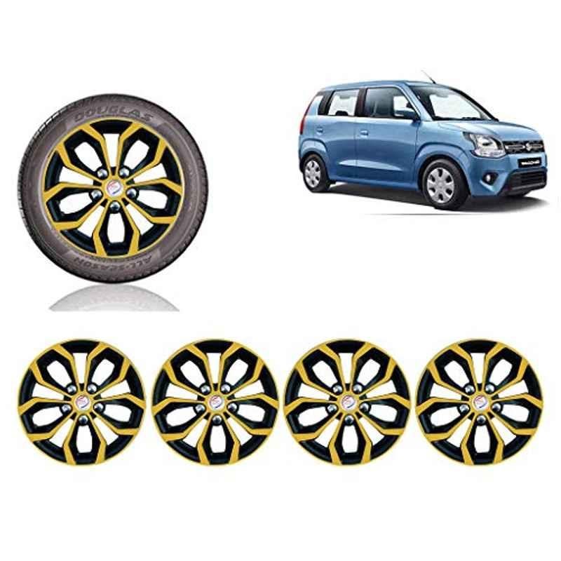 Auto Pearl 4 Pcs 14 inch ABS Golden & Black Car Wheel Cover Set for Maruti Suzuki WagonR 2019