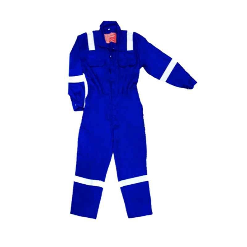 Nomadic FRC220 220 GSM Royal Blue Fire Retardant Cotton Coverall, Size: 5XL