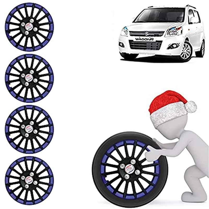 Auto Pearl 4 Pcs 13 inch ABS Black & Blue Car Wheel Cover Set for Maruti Suzuki WagonR 2013