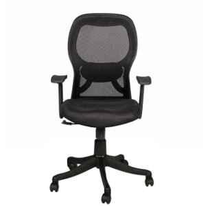 Woodbonds Blackberry Mesh Black Medium Back Executive Office Chair with Tilt Locking, COMFM-100004-BLK