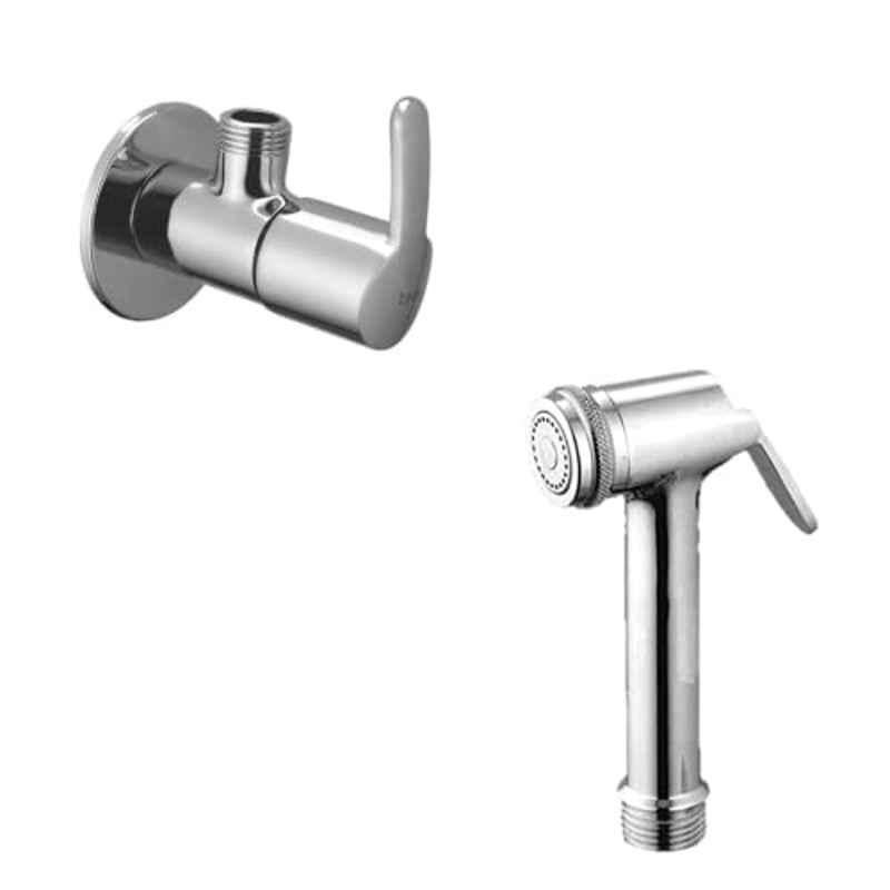 ZAP Health Faucet & Prime Brass Angle Cock with Wall Flange Combo