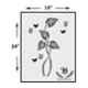 Kayra Decor 16x24 inch PVC Creepers Leaf with Butterfly Wall Design Stencil, KHS404