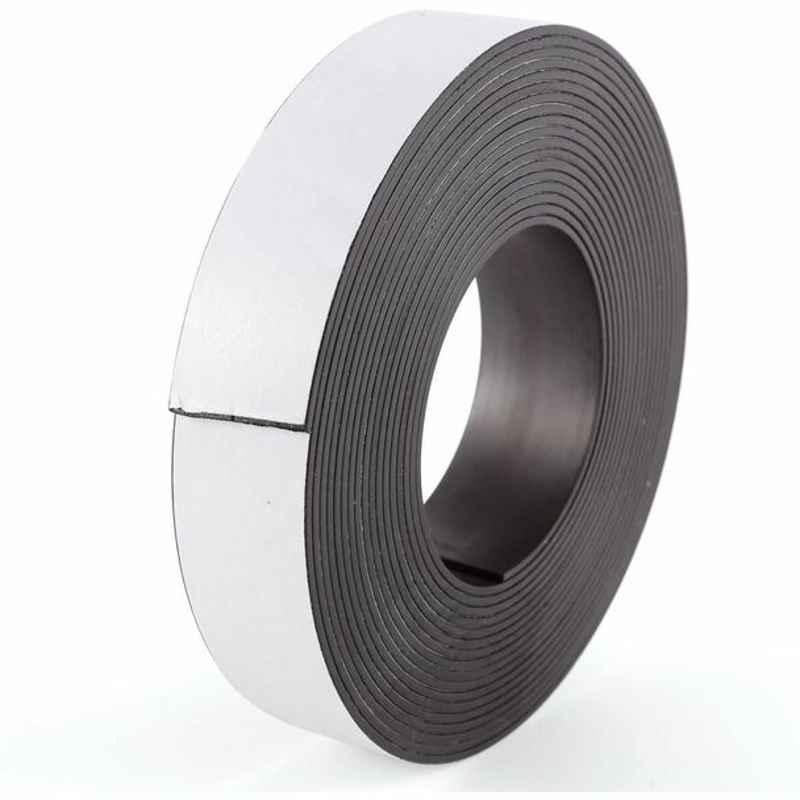 Self Adhesive Magnet Tape, 25 mmx5 m, Rubber, Black