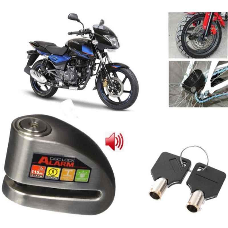 Auto Pearl Steel Black Anti-Theft Alarm Disc Brake Lock for Pulsar 150 DTS-i, Lock_066