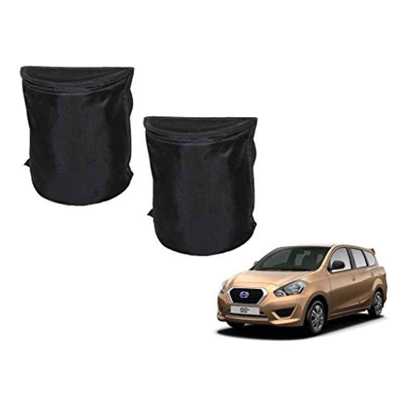 Kozdiko 2 Pcs Black Semi Cylindrical Car Dustbin Set for Datsun GO+