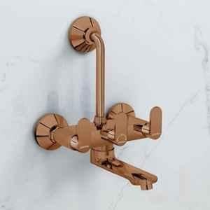 Plantex Pure Brass Wall Mixer for Bathroom 2-in-1 with L-Bend Provision for Overhead Shower/Mixer Tap for Bathroom with Water Saving Aerator-7 Year Warranty Plantex (ORN-218-Rose Gold)